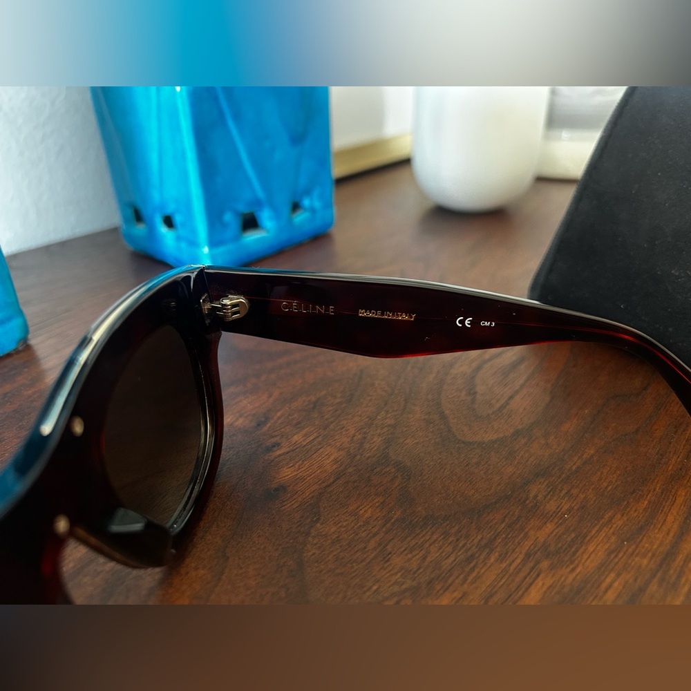 Celine Square Cat-eye dark red sunglasses - Picture 4 of 8